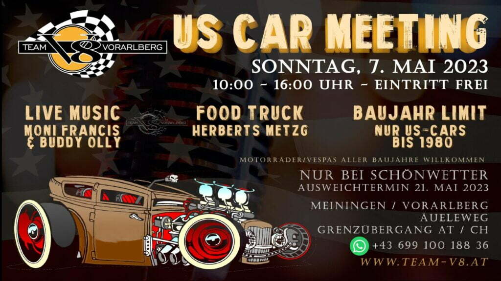 V8 Team Vorarlberg US-Car-Treffen Meiningen 07. Mai 2023